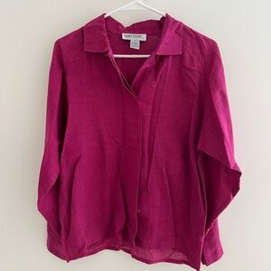 Women's Pink Linen Top by Laura Adams